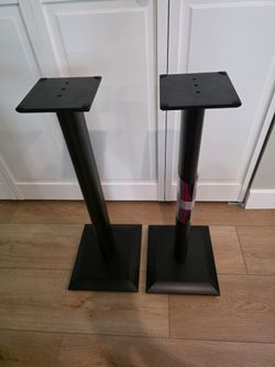 SANUS 30" Natural Series Wood Pillar Speaker Stands - Black