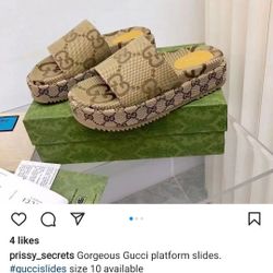 GUCCI PLATFORM SLIDES SIZE 10