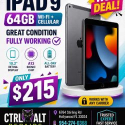 iPad 9 (64GB) WiFi + Cellular💥 ONLY $215 💥