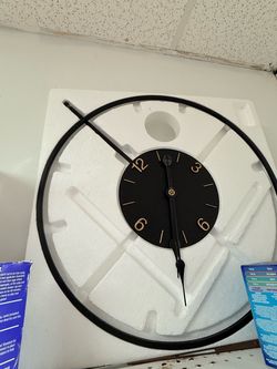 Large Modern Black Metal Wall Clock