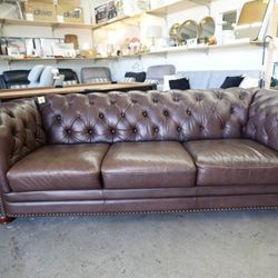 Allington Top-Grain Leather Sofa – Brown