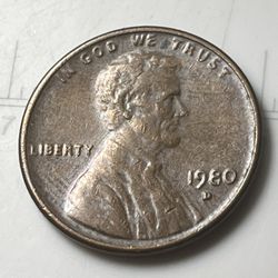 1980 D Penny Error Unique Rare