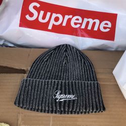 BRAND NEW SUPREME BLEACHES RIB BEANIE BLACK