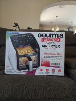 Gourmia Panorama 7-QT Digital Air Fryer w/ Panoramic View, Holographic Display, 12 Presets (White)
