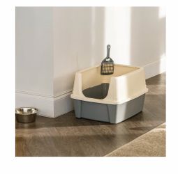 Open-Top Cat Litter Box with Scoop