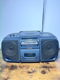 Aiwa Stereo Boombox Black CSD-EX120 AM/FM Cassette CD Retro/Vintage 1995 TESTED Works
