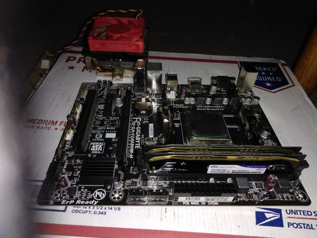 Motherboard, CPU/apu, and ram combo.
