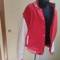 New Men's LEATHER LETTERMAN JACKET  XL 