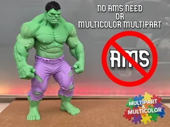 Large Hulk Statue 24cm Multicolor 3D Printed Marvel Figure