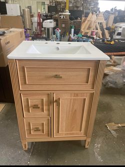 Assembled New 24" Bathroom Vanity with Sink Free Standing Single Basin Vanity Set