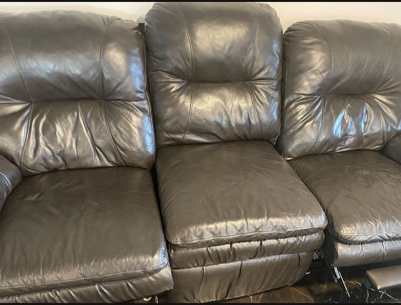 Faux Leather Black Couch