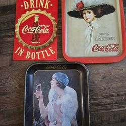 Metal Coca-Cola Signs/Trays