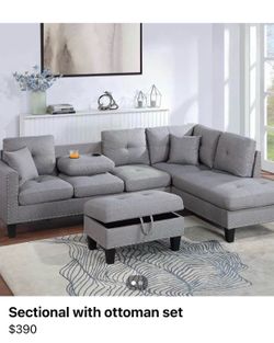 Sectional with ottoman set