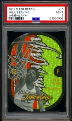 JULIUS ERVING 2011 FLEER RETRO JAMBALAYA #10 PSA 9 DR.J Michael Jordan’s Idol!