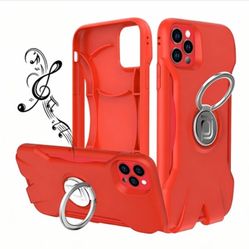 iPhone 13 Pro Rugged Case w/ Magnetic Ring Holder 360° Shockproof Gaming Grip Red
