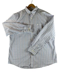 Chaps Blue Check Button-Down Shirt – Men's XL