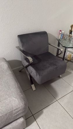 grey living room chair