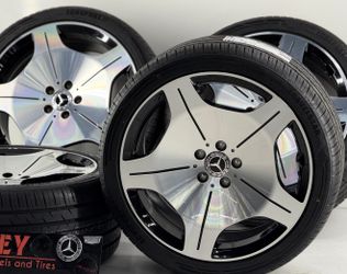 20”  Mercedes Maybach Style  Machine Polish and Black  20x 8.5  20x 9.5  Staggered  - WHEEL TIRE PACKAGE - Only —1325$— Limited Time Flash Sale Financ