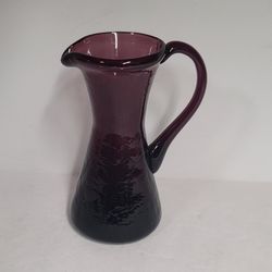 Beautiful Vintage Minature Purple Glass Pitcher 