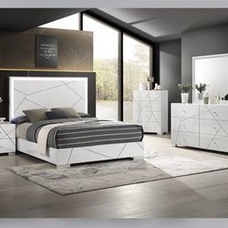 Brand New 4pc Elegant LED Bedroom Set 