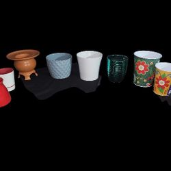 9 Assorted Decorative Vases and Pots