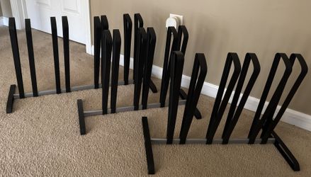 Set Of 3 Black & Silver Boot Storage Or Boot Rack 