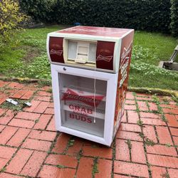 Vintage Budweiser Mini fridge With Speaker (Aux)
