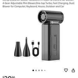 Air Duster-100000RPM Powerful Electric Air Duster, 4-Gear Adjustable Mini Blower,One-tap Turbo, Fast Charging, Dust Blower for Computer, Keyboard, Hou