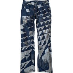 Issey Miyake A-POC Inside Geometric Prism Pattern Denim Jeans Size: 1 27 Waist