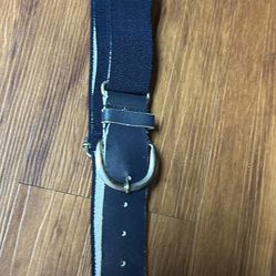 Belt Men’s Elastic Stretch Belt 1.5” wide Navy Blue Leather Straps