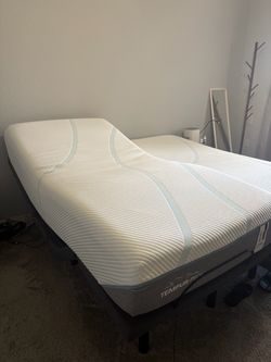 TEMPUR-PEDIC Split King Adjustable Bed – 2 Mattresses + Dual Power Bases – $2,200
