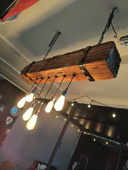 Custom Railroad beam chandelier