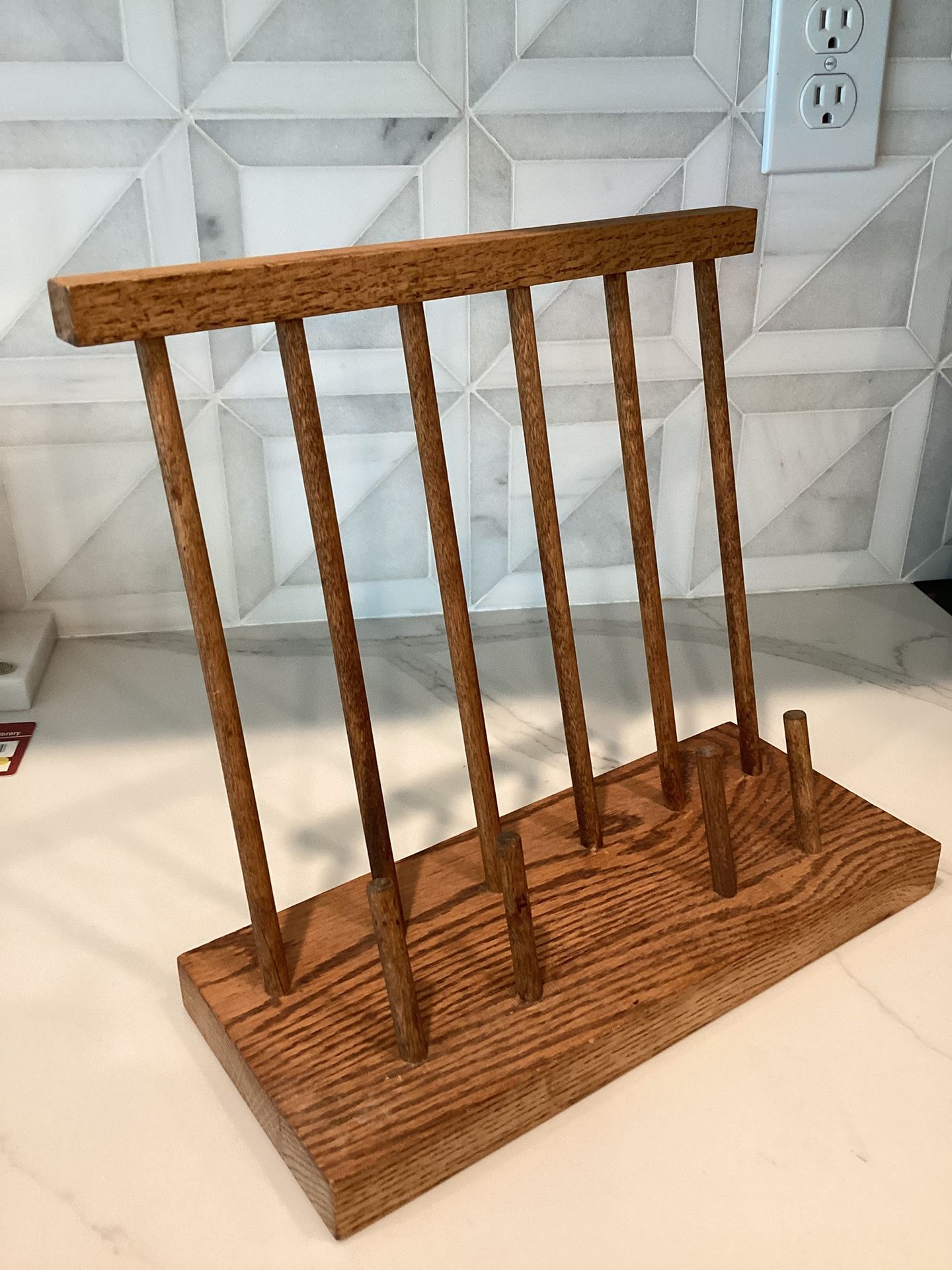 Handmade wood holder (recipe or reading books) 12”L, 12”T, 5”W (SEE PHOTOS)