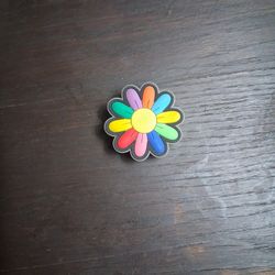 Rainbow Flower Croc Charm