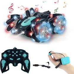 RC Stunt Car, 360 Spins Double Sided Hand Controlled Glove RC Car with Lights Music, Birthday Gifts for Boys Age 6-12