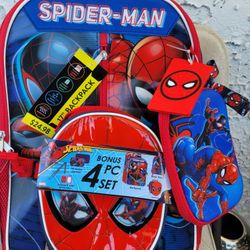 4 piece Spiderman backpack, lunch box new with tags 