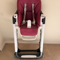 Peg Perego Siesta Baby High Chair - Raspberry Red - Adjustable & Folding