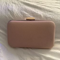 Blush Pink Hard Shell Clutch | Gold Chain Strap | Evening Bag | 