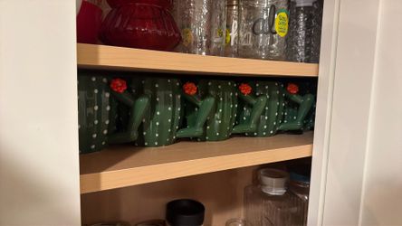 3D ribbed green cactus mug