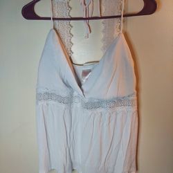 White Lace String Tank Top  Size Xl Must Pick Up