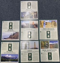Postal Commemorative society U.S. National Parks Quarter And Stamp Display Cards
