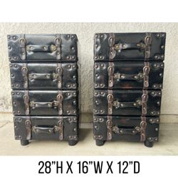 Faux Leather Nightstands 
