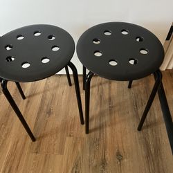 Set of 2 IKEA MARIUS Stools – Black – Like New