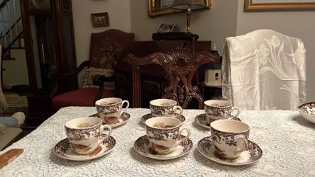 Spode Woodland set of 6 cups and saucers