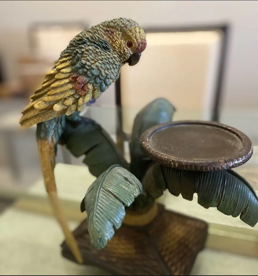 Parrot Bird Candle Holder 10”x10” Resin By Pacific Coast Lighting