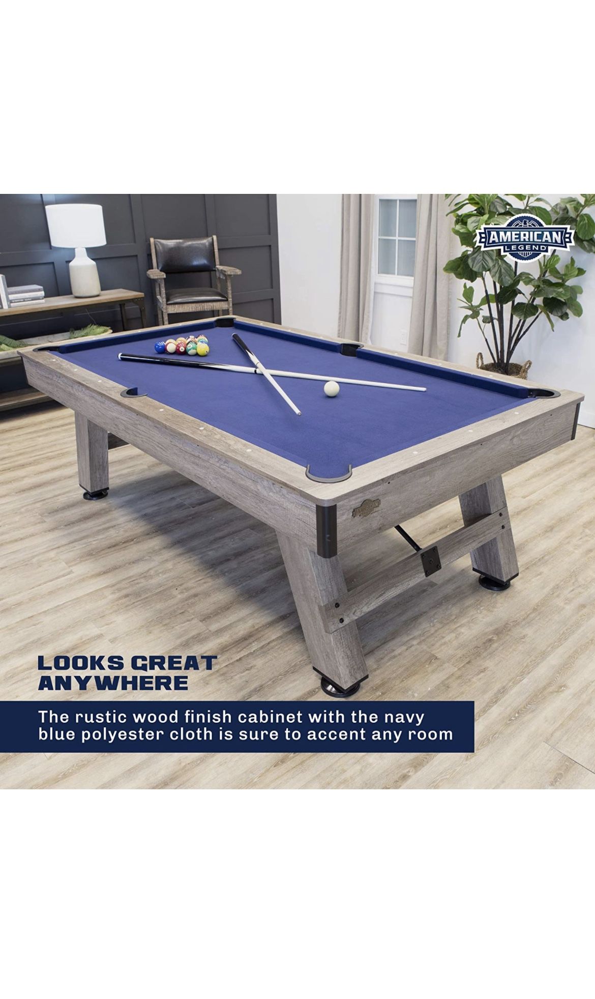 16 74/75/76/77 American Legend Brookdale 90” Billiard Table with