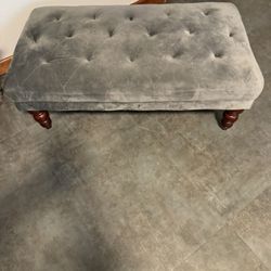 Gray Tufted Bench