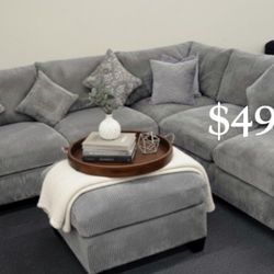 Grey Sectional Sofa With Ottoman New 