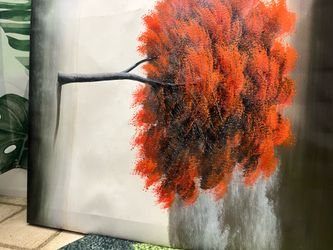 Beautiful Orange Tree contrast Painting.