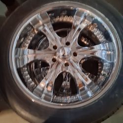 4.   5 Lug 22 Rims With Tires